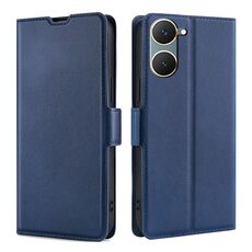 Per vivo Y03 4G Custodia per telefono in pelle con vibrazione orizzontale ultrasottile con fibbia laterale a tensione (blu)