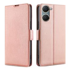 Per vivo Y03 4G Custodia per telefono in pelle con vibrazione orizzontale con fibbia laterale ultrasottile (oro rosa)