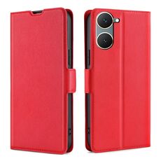 Per vivo Y03 4G Custodia per telefono in pelle con chiusura orizzontale con fibbia laterale ultrasottile a tensione (Rosso)