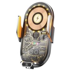 Caricabatterie wireless per supporto telefono per presa d'aria per auto C23 66W (grigio)