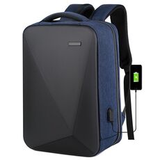 Zaino per laptop antifurto con blocco password di grande capacità da 16 pollici con porta USB (blu navy)