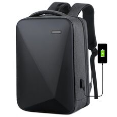 Zaino per laptop antifurto con blocco password di grande capacità da 16 pollici con porta USB (grigio scuro)