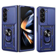 Per Samsung Galaxy Z Fold6 Custodia scorrevole per fotocamera Design TPU + Custodia per PC (Blu)