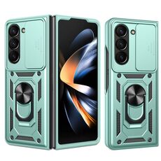 Per Samsung Galaxy Z Fold6 Custodia scorrevole per fotocamera Design TPU + Custodia per PC (verde)