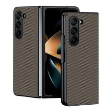 Per Samsung Galaxy Z Fold6 Custodia per telefono ultrasottile con stampa texture in fibra di carbonio (oro)