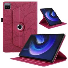 Per Xiaomi Pad 6 Max 2023 Custodia per tablet in pelle con rotazione in rilievo Tree Life (rossa)