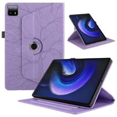 Per Xiaomi Pad 6 Max 2023 Custodia per tablet in pelle con rotazione in rilievo Tree Life (viola)