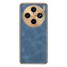 Custodia per telefono in pelle di agnello galvanica per vivo X100 Pro (blu)