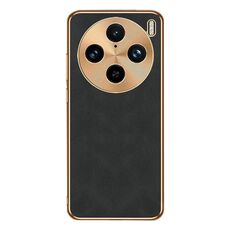 Custodia per telefono in pelle di agnello galvanica per vivo X100 Pro (nera)