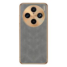 Custodia per telefono in pelle di agnello galvanica per vivo X100 Pro (grigio)