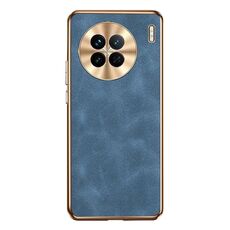 Custodia per telefono in pelle di agnello galvanica per vivo X90 (blu)