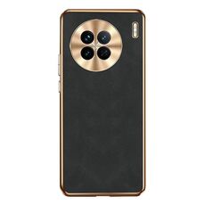 Custodia per telefono in pelle di agnello galvanica per vivo X90 (nera)