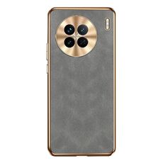 Custodia per cellulare in pelle di agnello galvanica per vivo X90 (grigia)