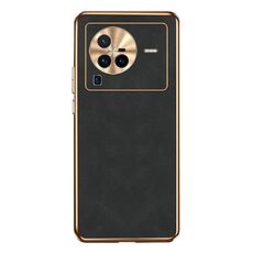 Custodia per telefono in pelle di agnello galvanica per vivo X80 Pro (nera)