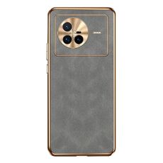 Custodia per telefono in pelle di agnello galvanica per vivo X80 (grigia)