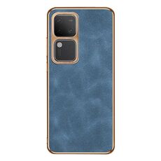 Custodia per telefono in pelle di agnello galvanica per vivo S18 / S18 Pro (blu)