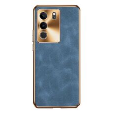 Custodia per telefono in pelle di agnello galvanica per vivo S17 Pro (blu)
