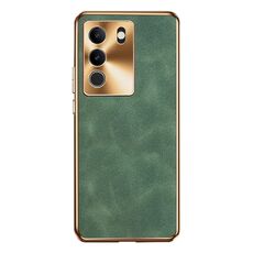 Custodia per telefono in pelle di agnello galvanica per vivo S17 (verde)