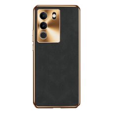 Custodia per telefono in pelle di agnello galvanica per vivo S17 (nera)