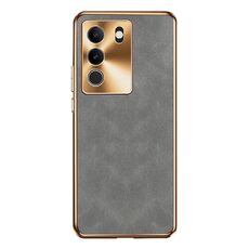 Custodia per telefono in pelle di agnello galvanica per vivo S17 (grigio)