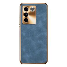 Custodia per telefono in pelle di agnello galvanica per vivo S16 (blu)