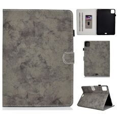 Custodia per tablet in pelle intelligente con texture in tessuto stile marmo per iPad Pro 11 2024 (grigio)