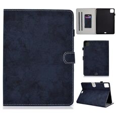 Custodia per tablet in pelle intelligente con texture in tessuto stile marmo per iPad Pro 11 2024 (blu scuro)