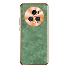 Custodia per telefono in pelle di agnello galvanica per Honor Magic5 Pro (verde)