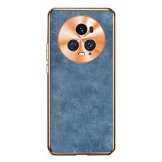 Custodia per telefono in pelle di agnello galvanica per Honor Magic5 Pro (blu)