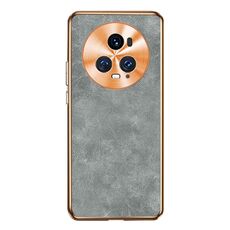 Custodia per telefono in pelle di agnello galvanica per Honor Magic5 Pro (grigia)