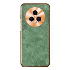 Custodia per telefono in pelle di agnello galvanica per Honor Magic5 (verde)