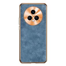 Custodia per telefono in pelle di agnello galvanica per Honor Magic5 (blu)