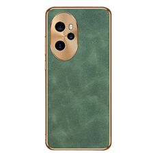 Custodia per telefono in pelle di agnello galvanica per Honor 100 Pro (verde)