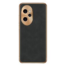Custodia per telefono in pelle di agnello galvanica per Honor 100 Pro (nera)