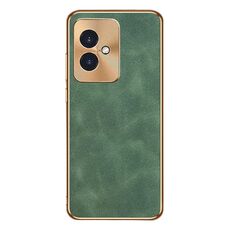 Custodia per telefono in pelle di agnello galvanica per Honor 100 (verde)