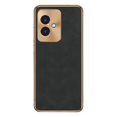 Custodia per telefono in pelle di agnello galvanica per Honor 100 (nera)