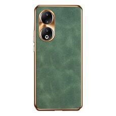 Custodia per telefono in pelle di agnello galvanica per Honor 90 (verde)