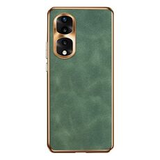 Custodia per telefono in pelle di agnello galvanica per Honor 80 Pro (verde)
