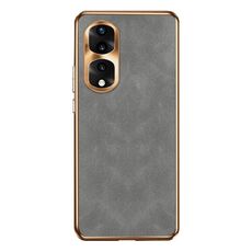 Custodia per telefono in pelle di agnello galvanica per Honor 80 Pro (grigio)