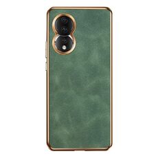 Custodia per telefono in pelle di agnello galvanica per Honor 80 (verde)
