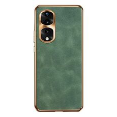 Custodia per telefono in pelle di agnello galvanica per Honor 70 Pro (verde)