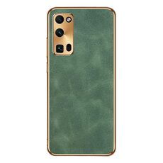 Custodia per telefono in pelle di agnello galvanica per Honor 30 Pro (verde)