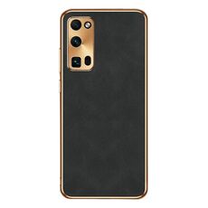 Custodia per telefono in pelle di agnello galvanica per Honor 30 Pro (nera)