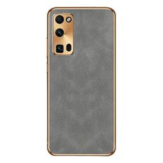 Custodia per telefono in pelle di agnello galvanica per Honor 30 Pro (grigio)