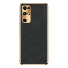 Custodia per telefono in pelle di agnello galvanica per Honor 30 (nera)
