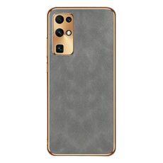 Custodia per telefono in pelle di agnello galvanica per Honor 30 (grigio)