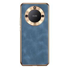 Custodia per telefono in pelle di agnello galvanica per Honor X40 (blu)