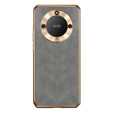 Custodia per telefono in pelle di agnello galvanica per Honor X40 (grigio)