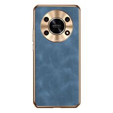 Custodia per cellulare in pelle di agnello galvanica per Honor X30 (blu)