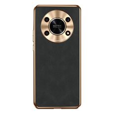 Custodia per telefono in pelle di agnello galvanica per Honor X30 (nera)